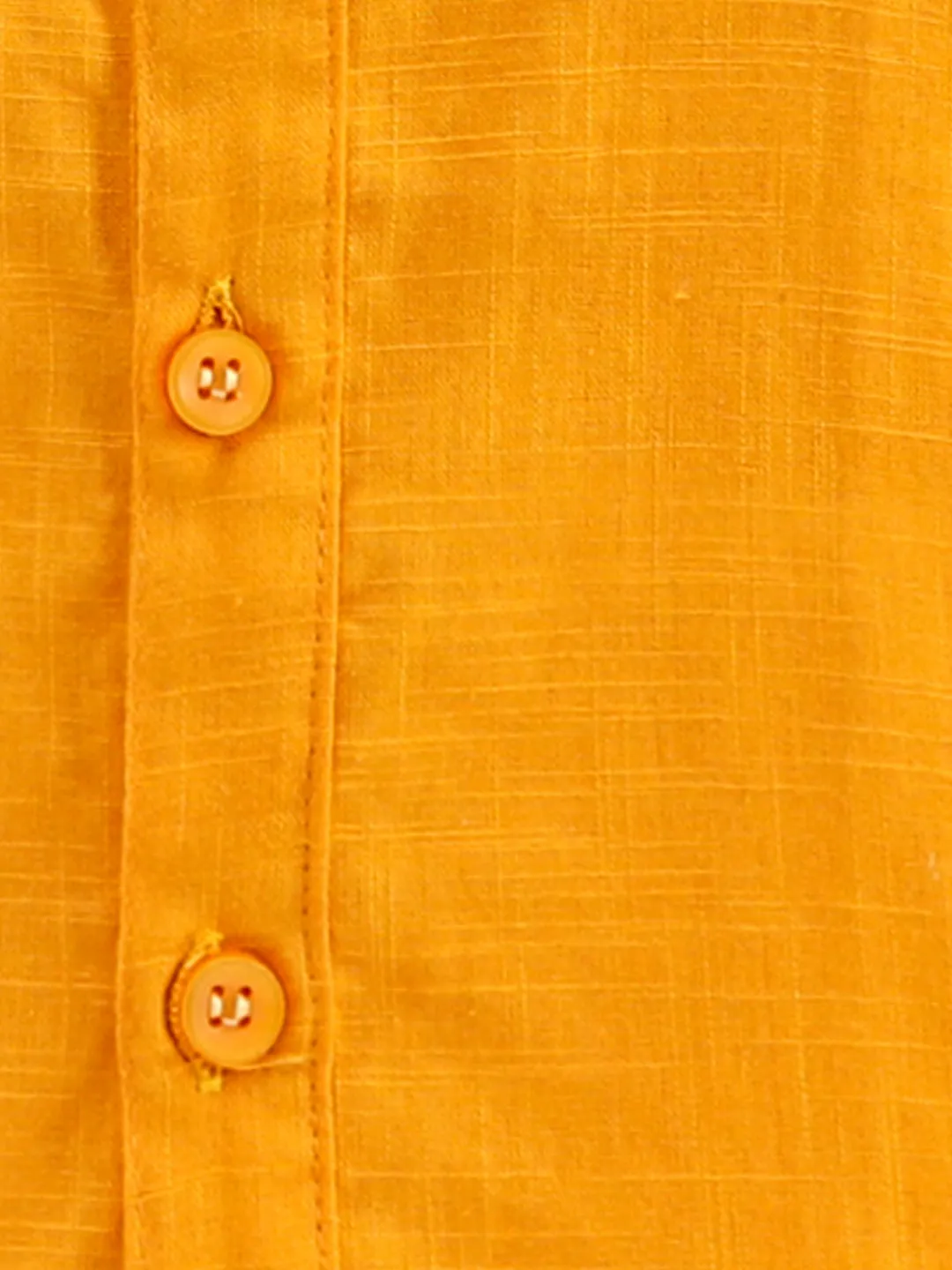 100% Pure Cotton Indo Western Front Open Shirt Kurta For Baby Boys- Yellow