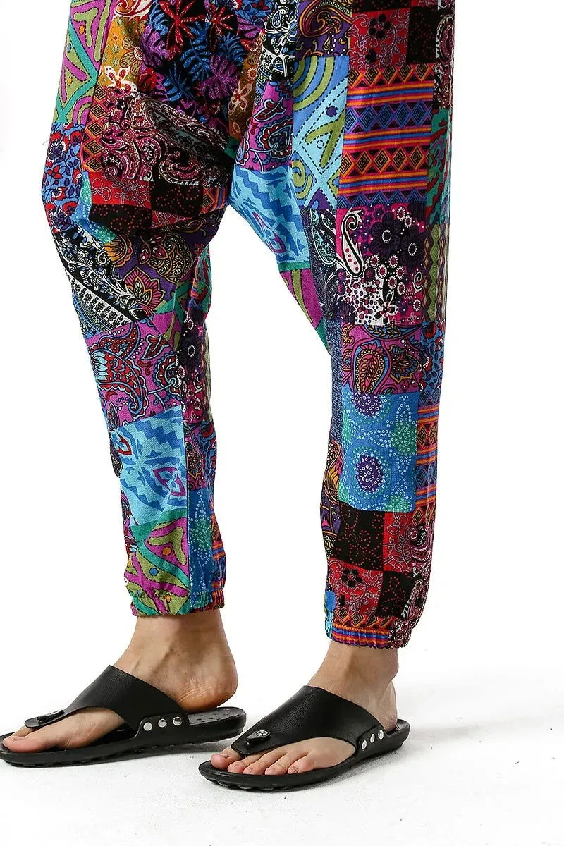 2024 Men's and Women's Cotton Harem Yoga Loose Elf Bohemian Pants Crotch Pants Flying Squirrel Pants for Men  Cargo Pants Men