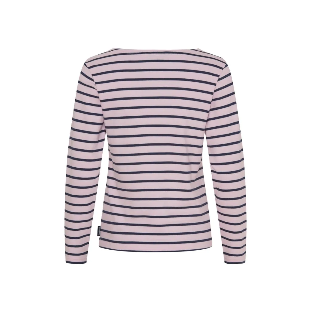 Antibes Striped Long Sleeve Tee - Light Pink/SR Navy