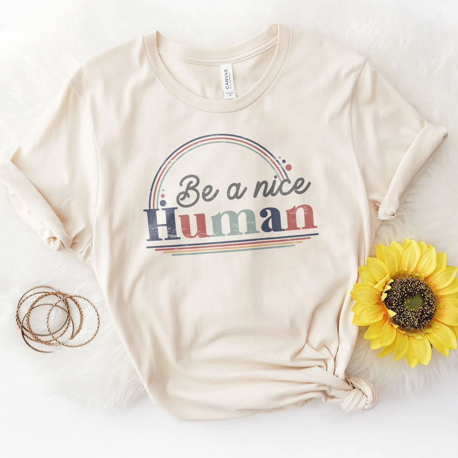 Be A Nice Human Tee Shirts For Women - Christian Shirts for Women - Religious Tee Shirts