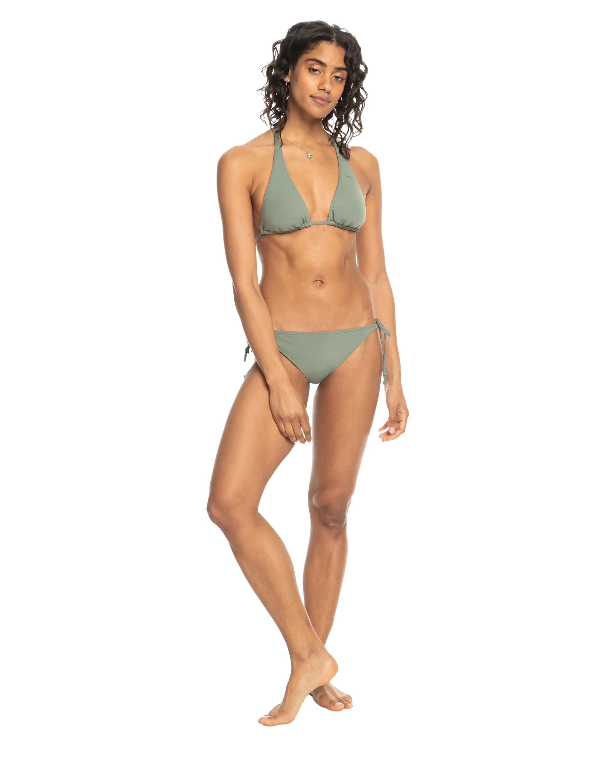 Beach Classics Tie Bikini Bottoms in Agave Green