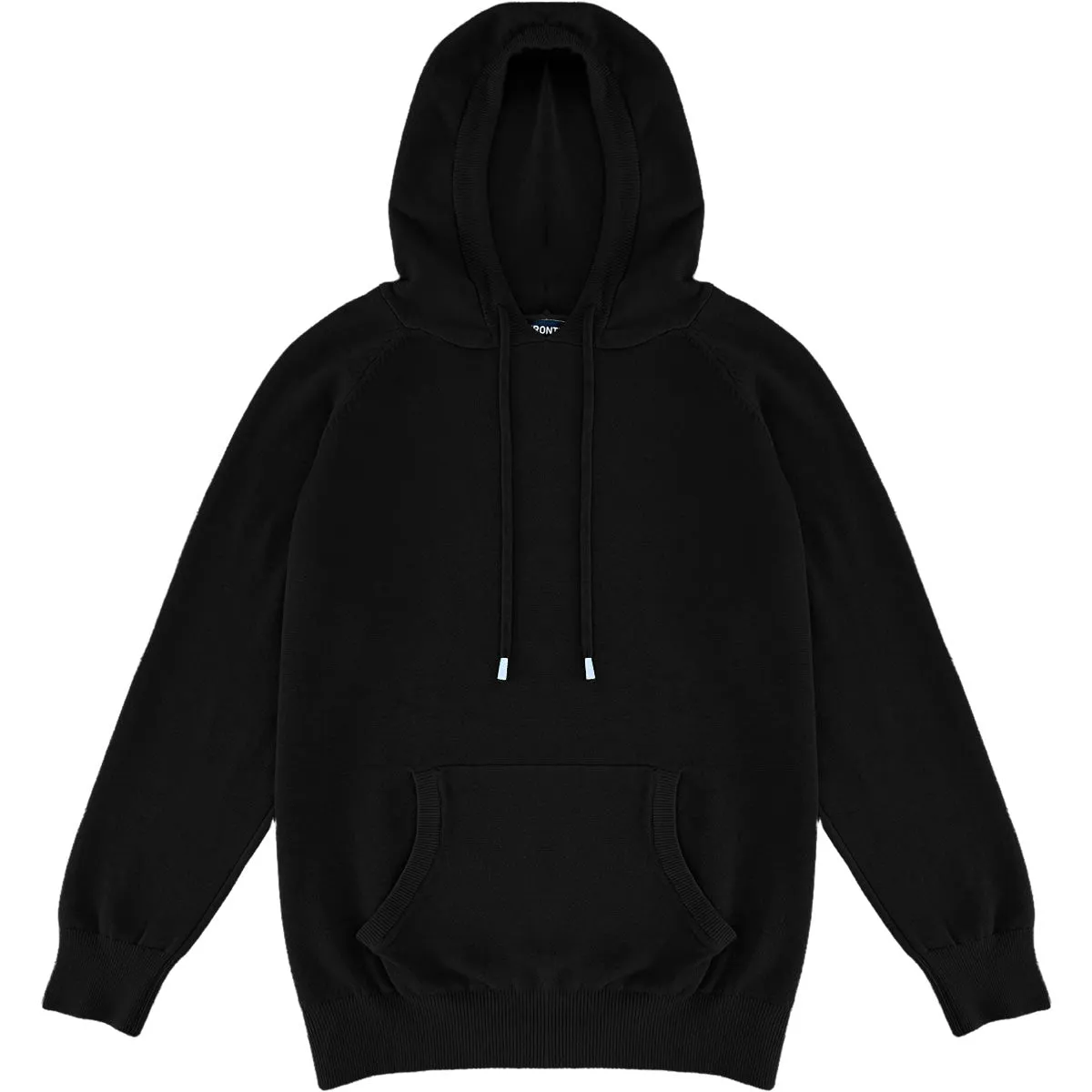 Black Mens Knit Pullover Hoodie Sweater