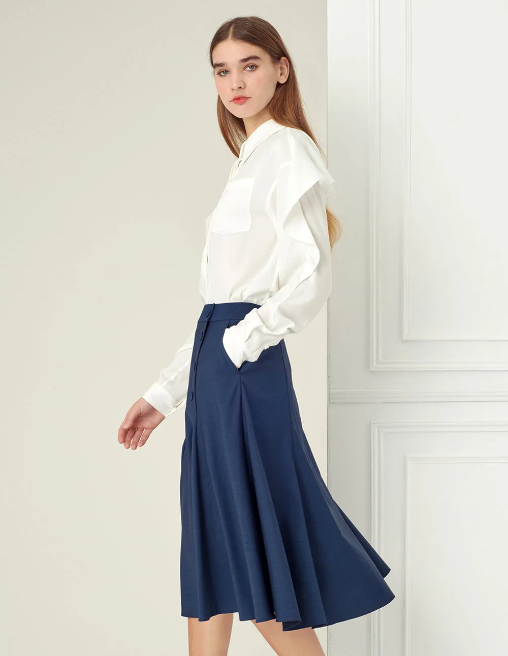 BORA AKSU Buttoned Midi Skirt