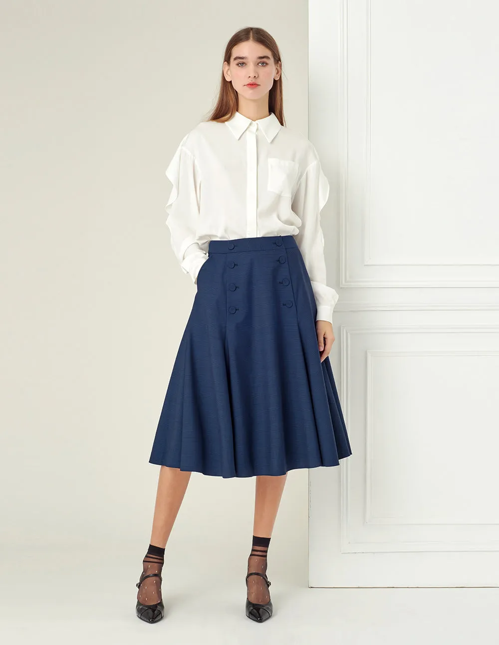 BORA AKSU Buttoned Midi Skirt