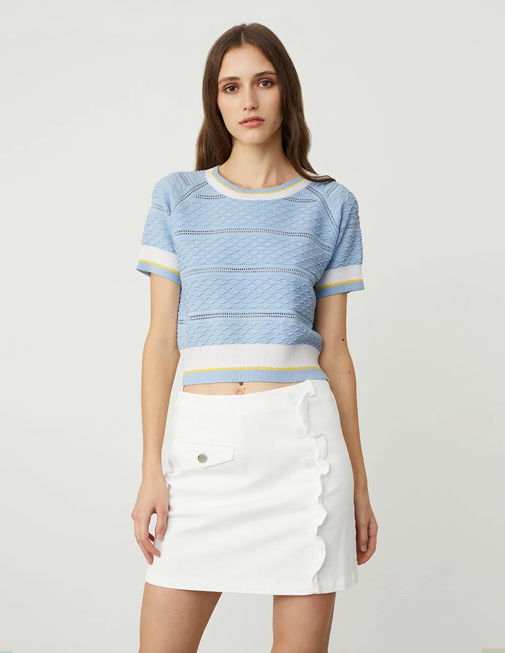 BORA AKSU One Pocket Frill Mini Denim Skirt