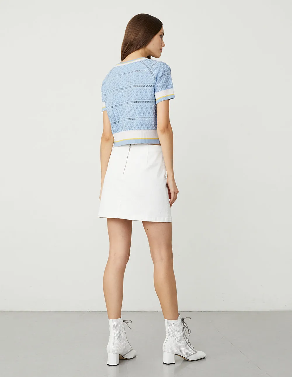 BORA AKSU One Pocket Frill Mini Denim Skirt