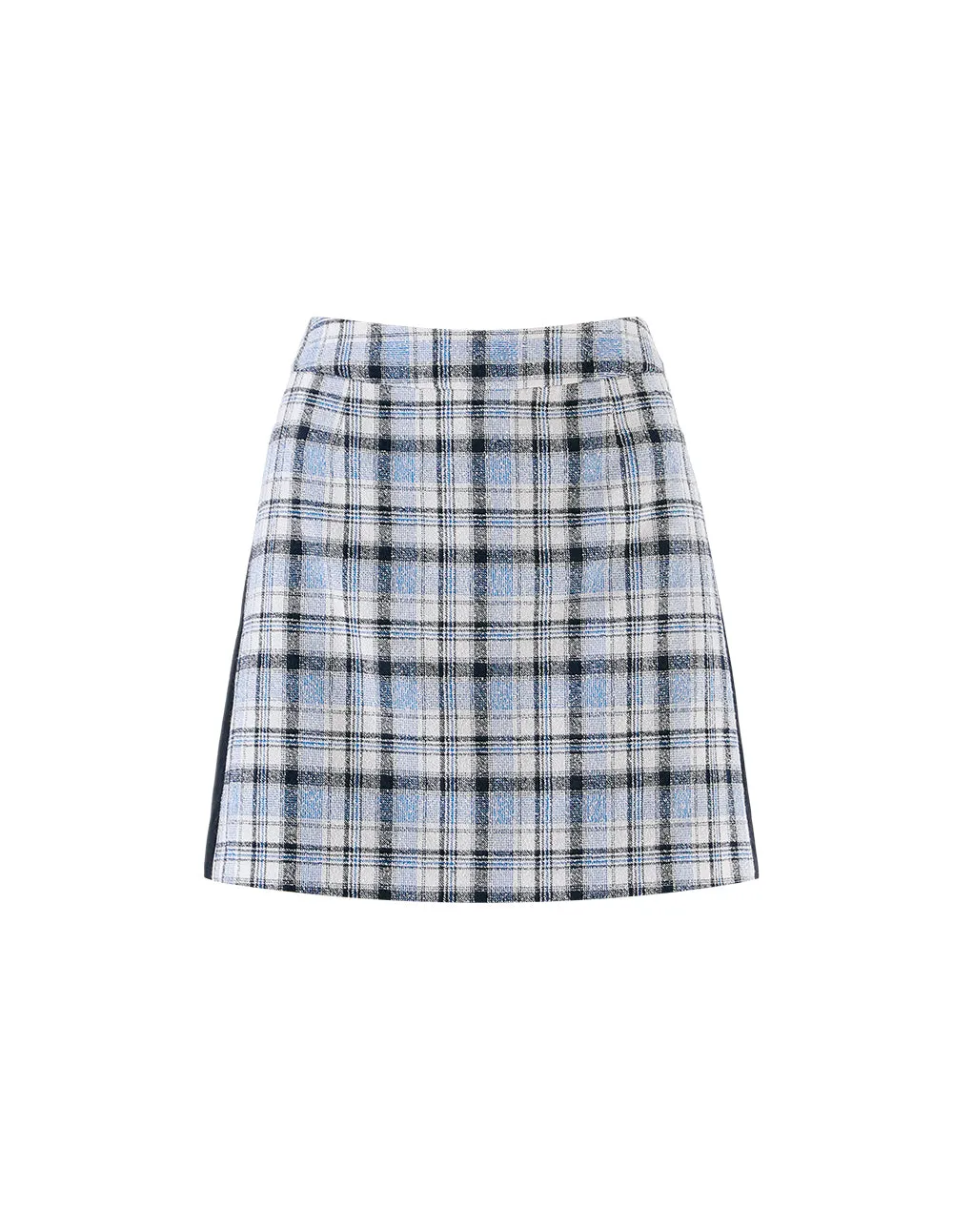 BORA AKSU Tartan check side contrast point mini skirt