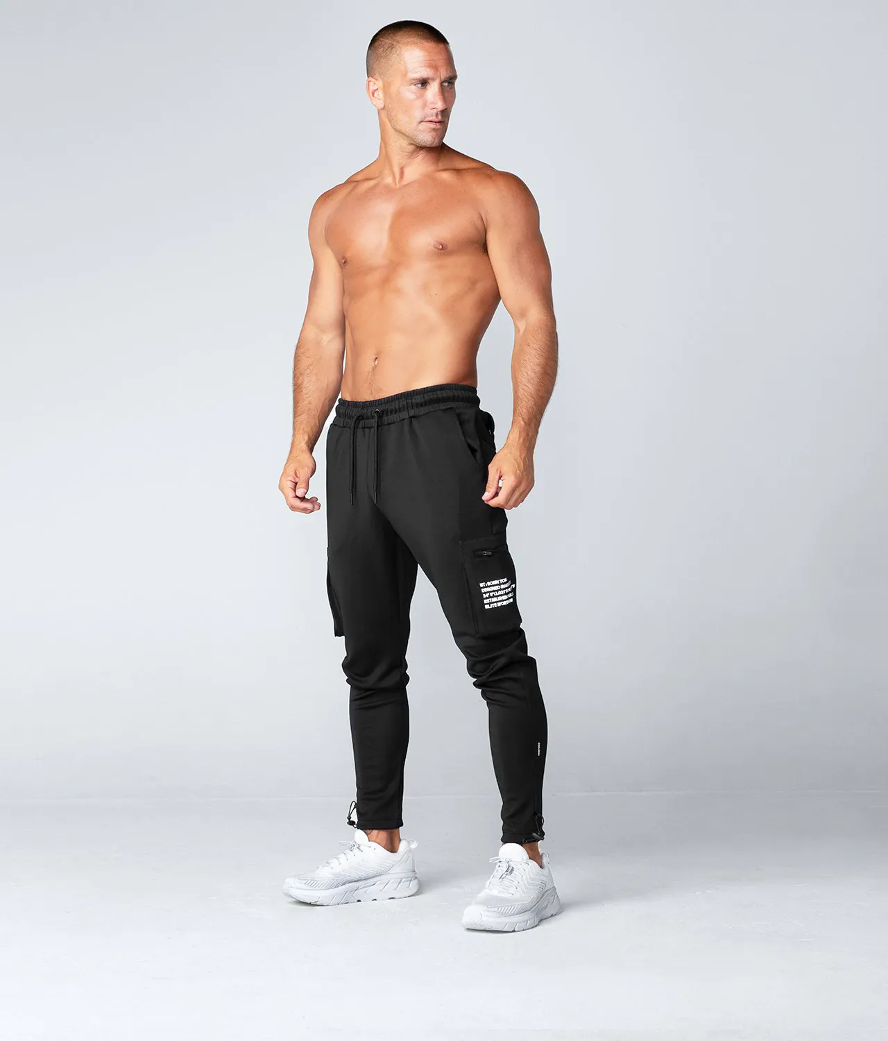 Born Tough Momentum Cargo Running Jogger Pants For Men Black