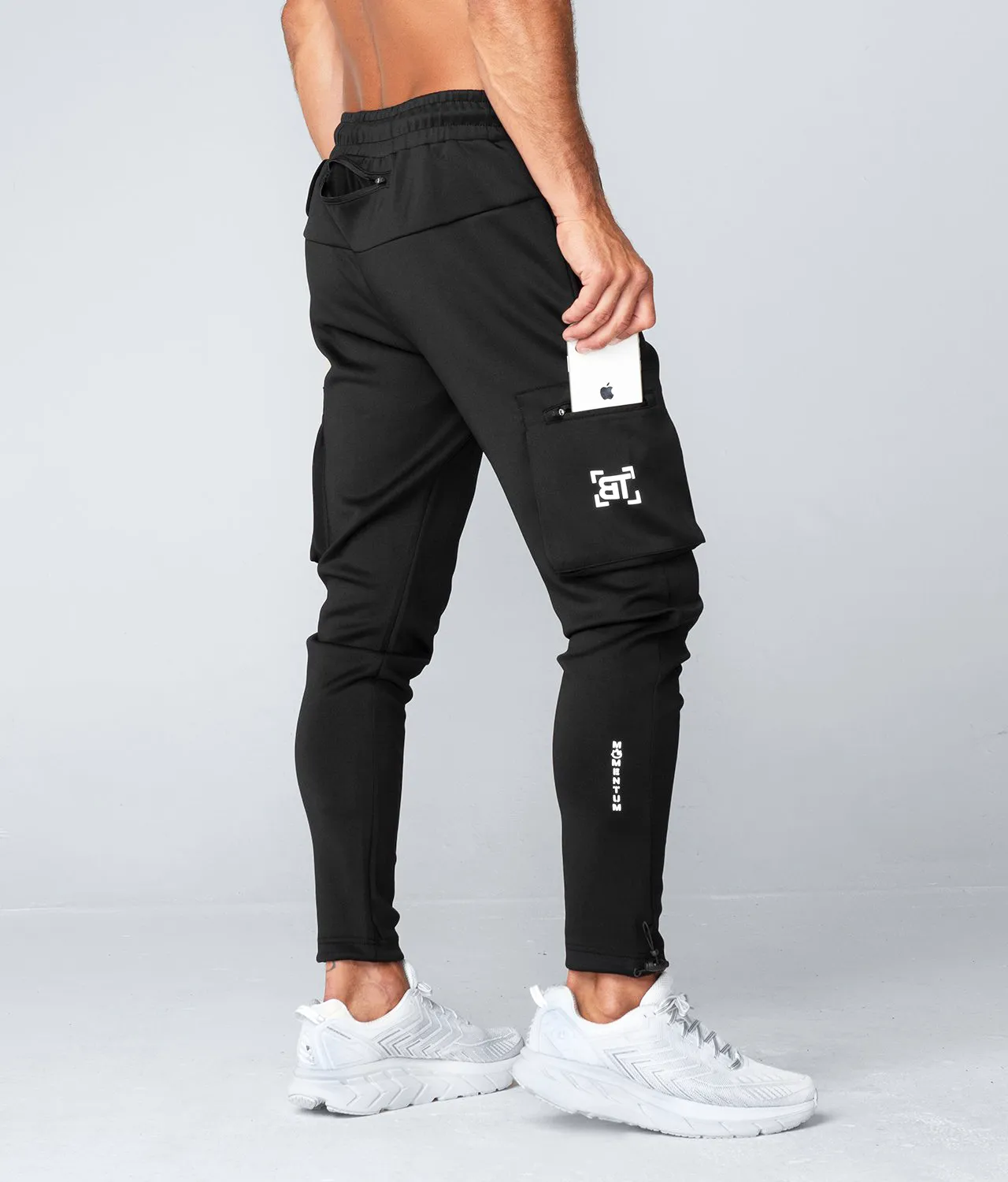 Born Tough Momentum Cargo Running Jogger Pants For Men Black