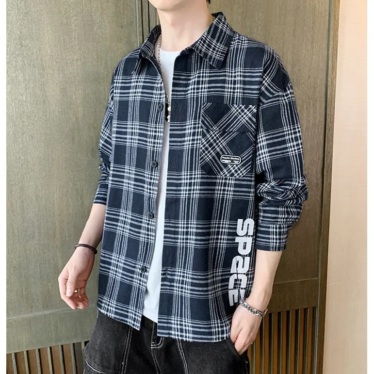 Casual Plaid Workwear Style Trendy Patched Pocket Long Sleeve Shirt