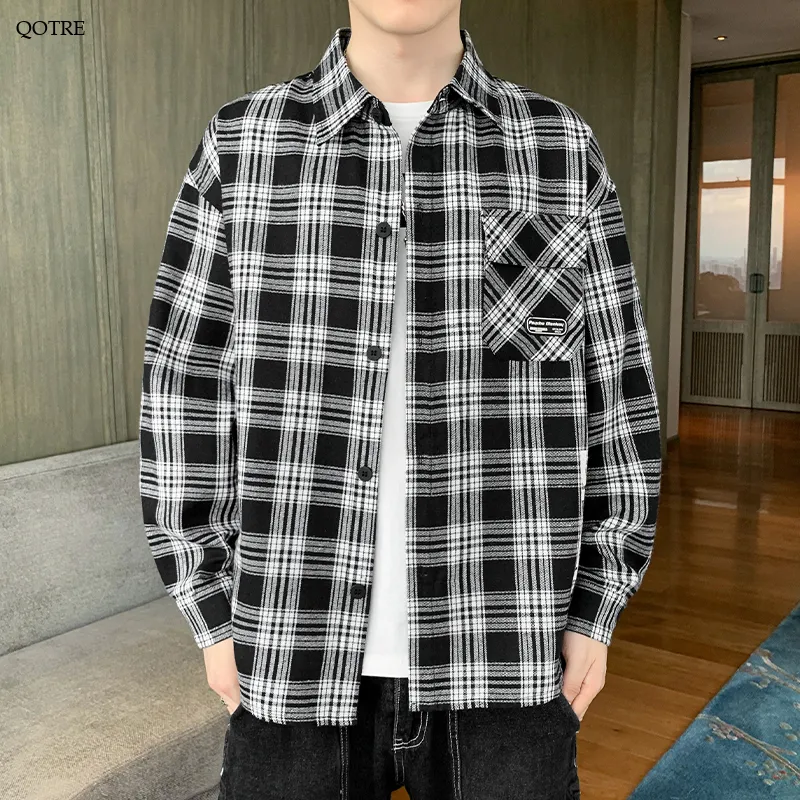 Casual Plaid Workwear Style Trendy Patched Pocket Long Sleeve Shirt