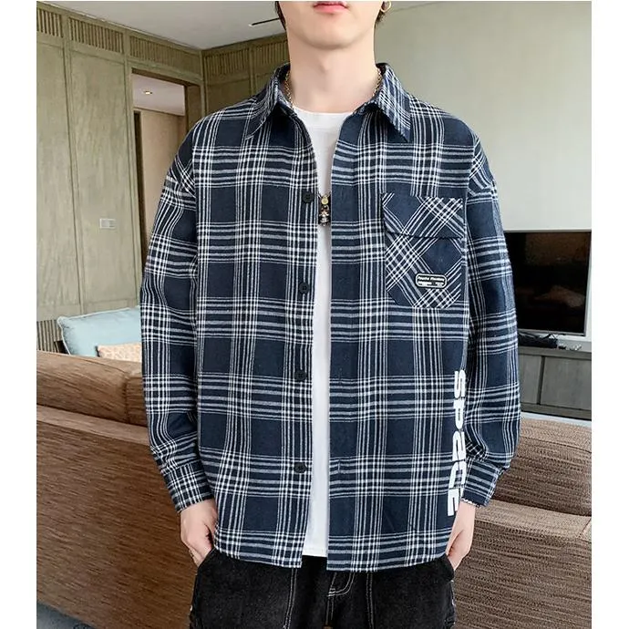 Casual Plaid Workwear Style Trendy Patched Pocket Long Sleeve Shirt