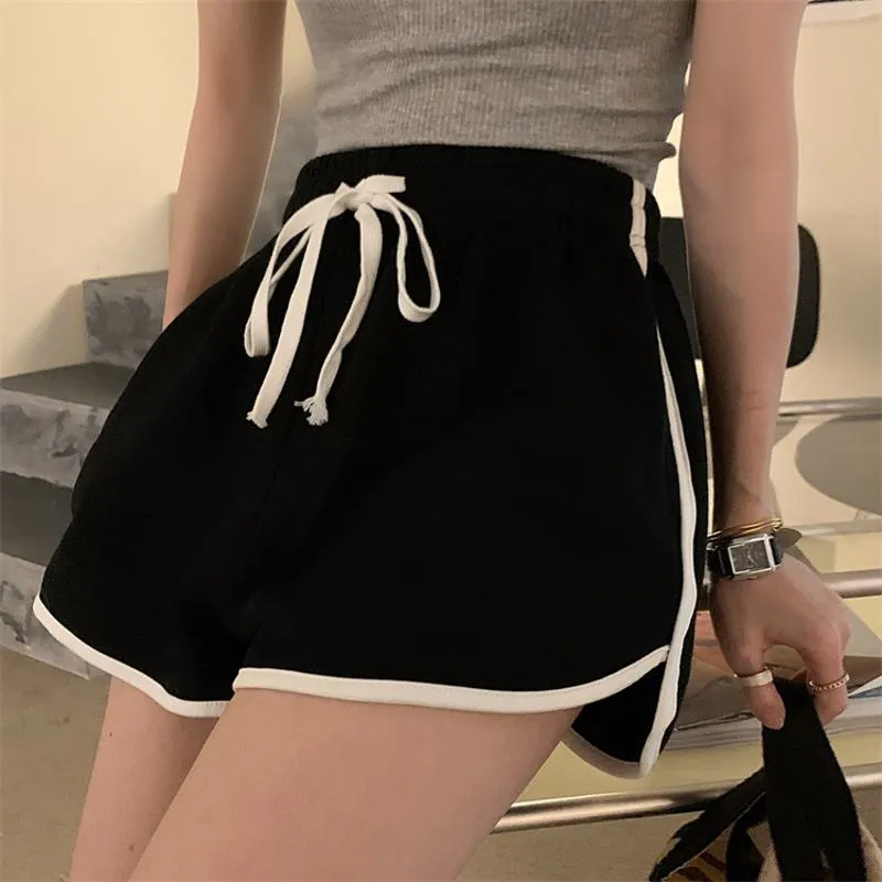 Casual Wide Leg Drawstring Waist Plus Shorts