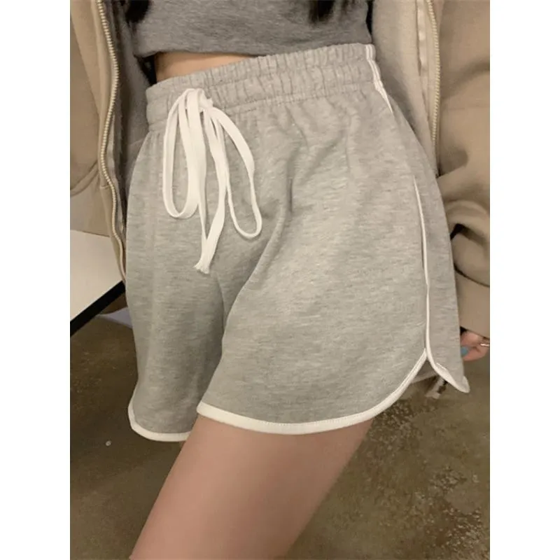 Casual Wide Leg Drawstring Waist Plus Shorts