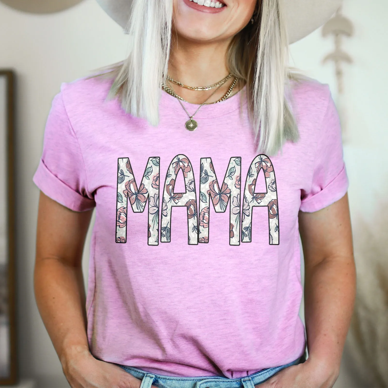 Classic Floral Mama Tee Shirts For Women - Christian Shirts for Women - Religious Tee Shirts