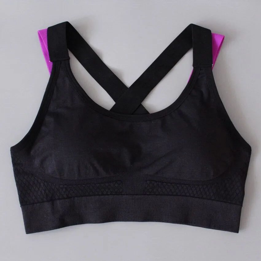 Comfy Cross Straps Wireless Padded Push Up Sports Bra Top