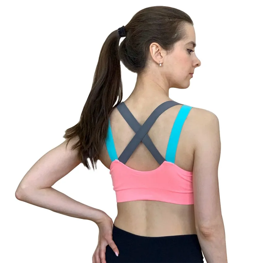 Comfy Cross Straps Wireless Padded Push Up Sports Bra Top