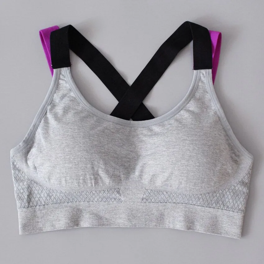 Comfy Cross Straps Wireless Padded Push Up Sports Bra Top