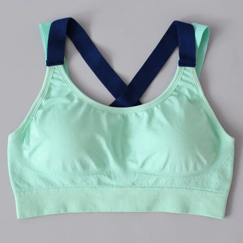 Comfy Cross Straps Wireless Padded Push Up Sports Bra Top