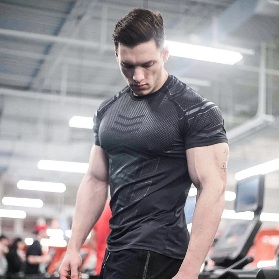 Compression Quick dry T-shirt Male Gym Fitness Bodybuilding Workout Clothing