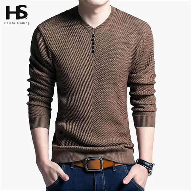 COODRONY Sweater Men Casual V-Neck Pullover Men Autumn Slim Fit Long Sleeve Shirt Mens Sweaters Knitted Cashmere Wool Pull Homme