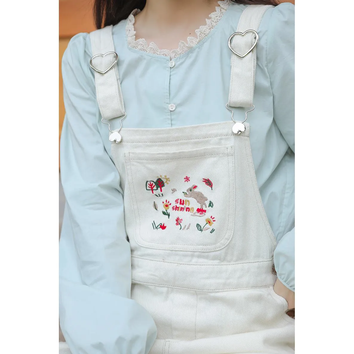 Cute Retro Loose Fit Denim Overalls