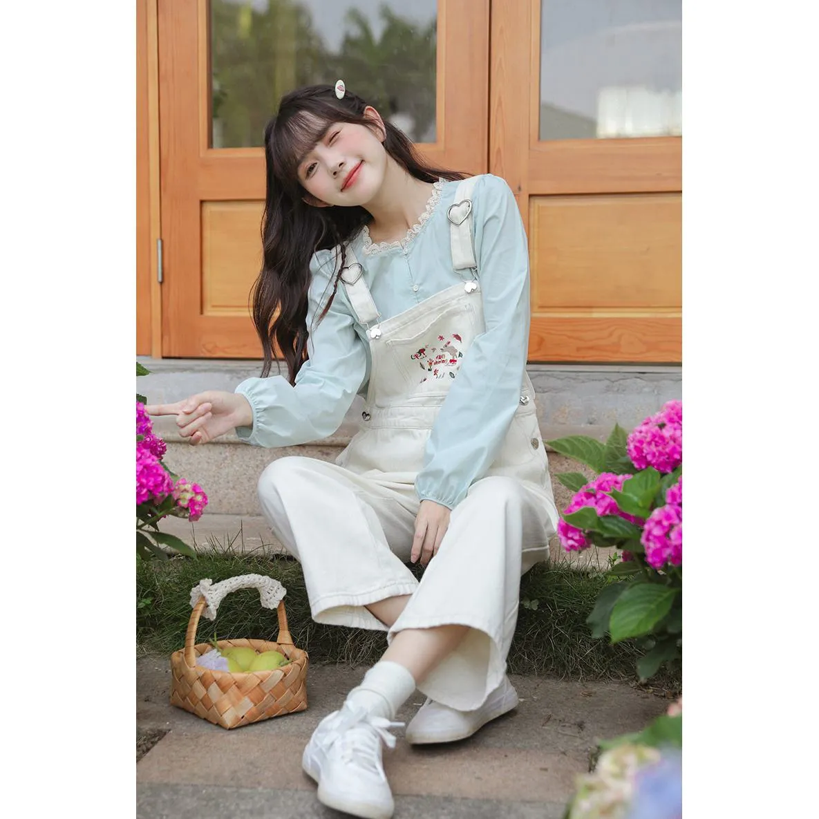 Cute Retro Loose Fit Denim Overalls