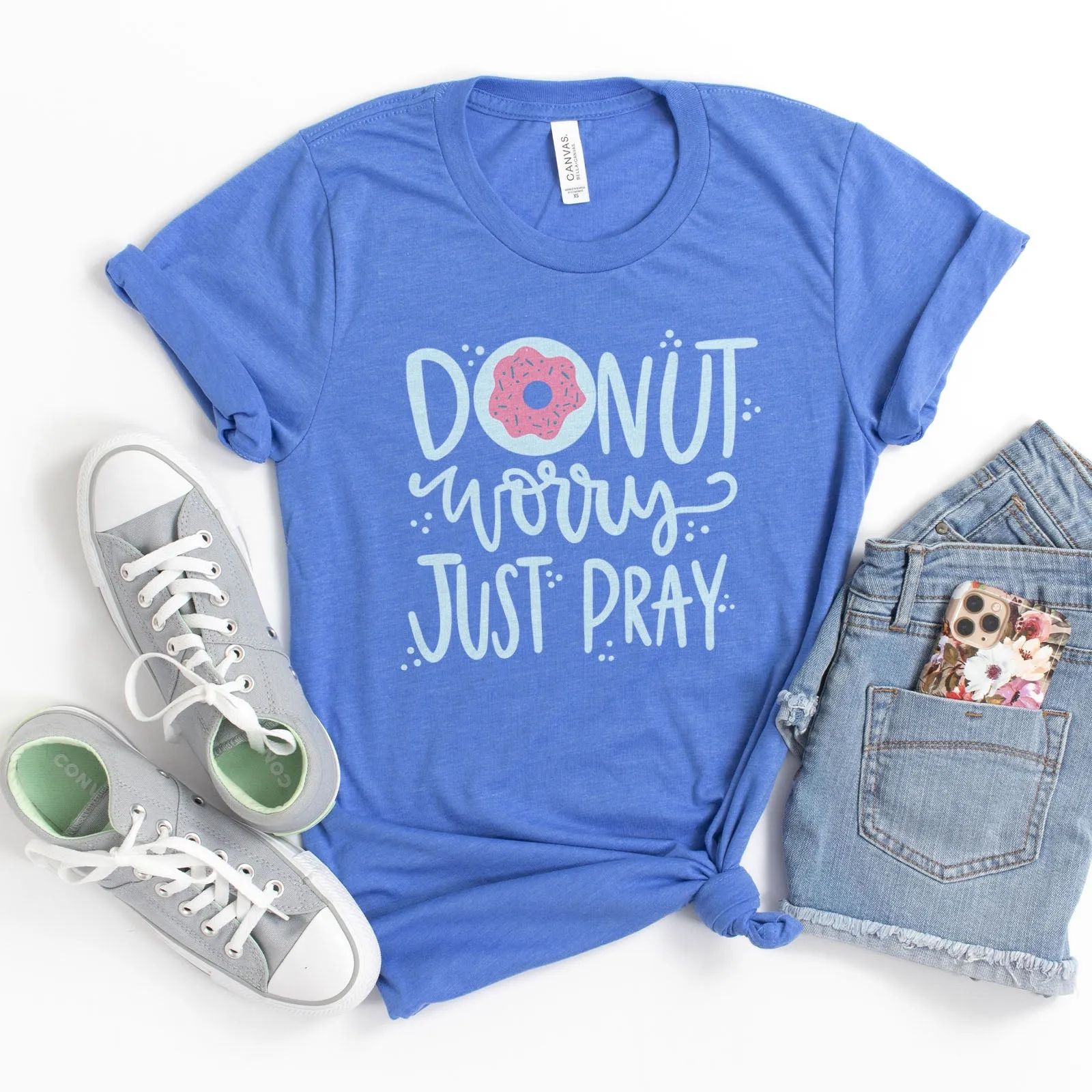 Donut Worry Tee Shirts For Women - Christian Shirts for Women - Religious Tee Shirts