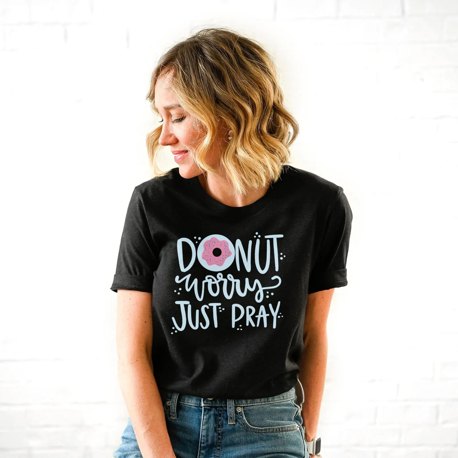 Donut Worry Tee Shirts For Women - Christian Shirts for Women - Religious Tee Shirts