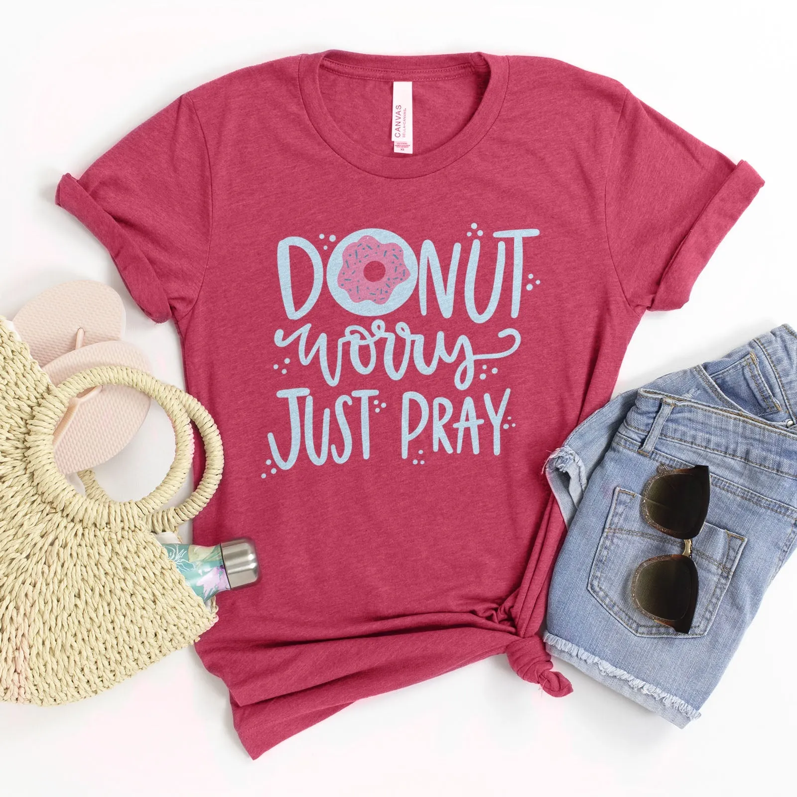 Donut Worry Tee Shirts For Women - Christian Shirts for Women - Religious Tee Shirts