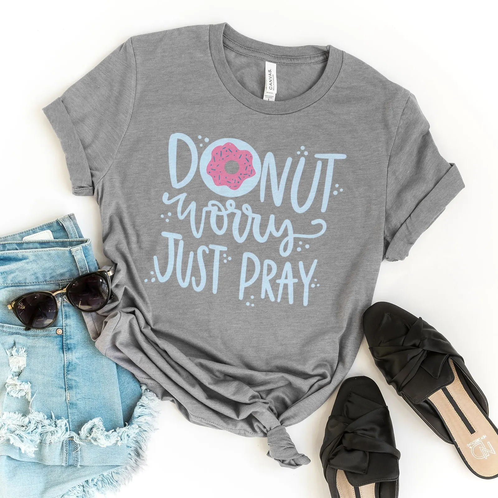 Donut Worry Tee Shirts For Women - Christian Shirts for Women - Religious Tee Shirts