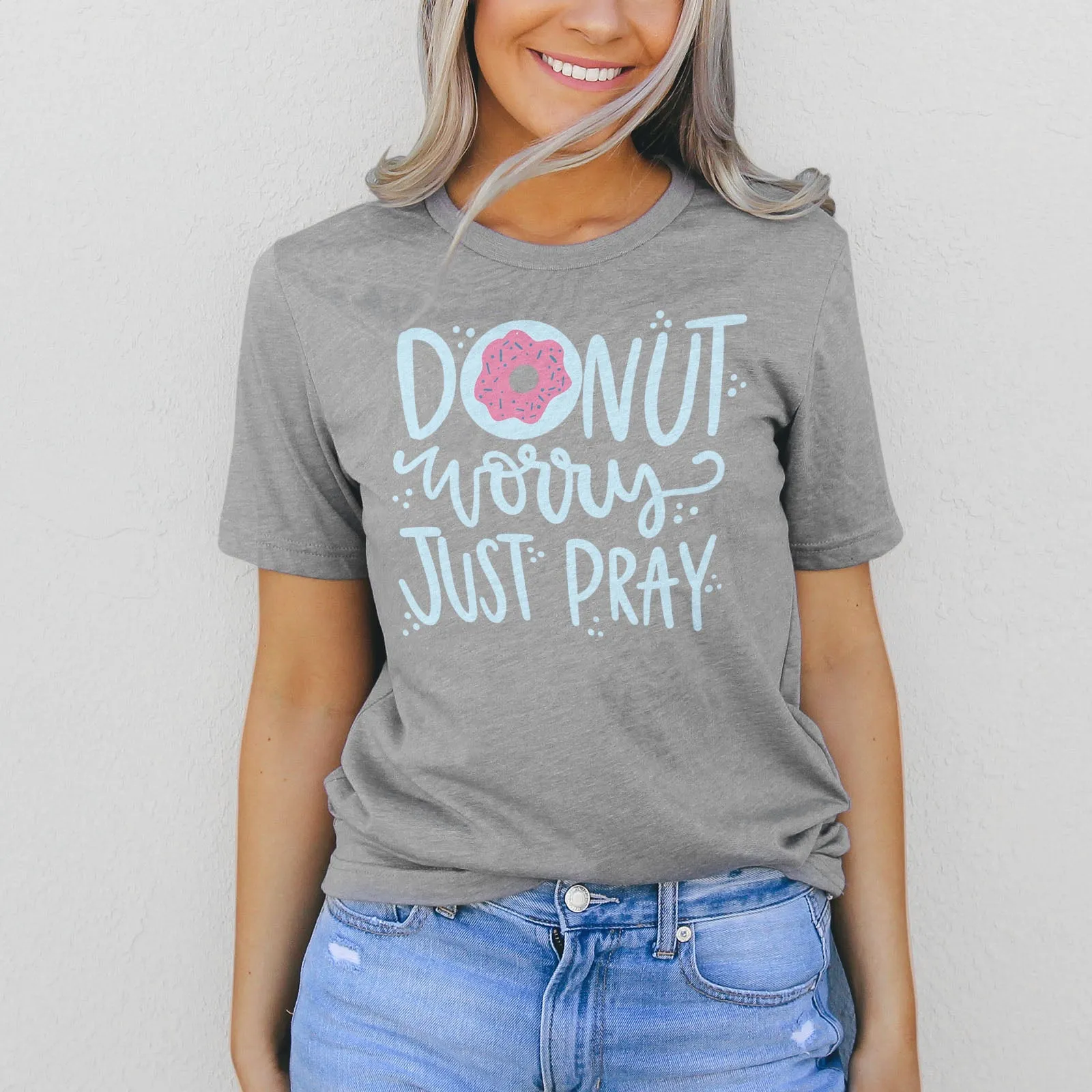 Donut Worry Tee Shirts For Women - Christian Shirts for Women - Religious Tee Shirts