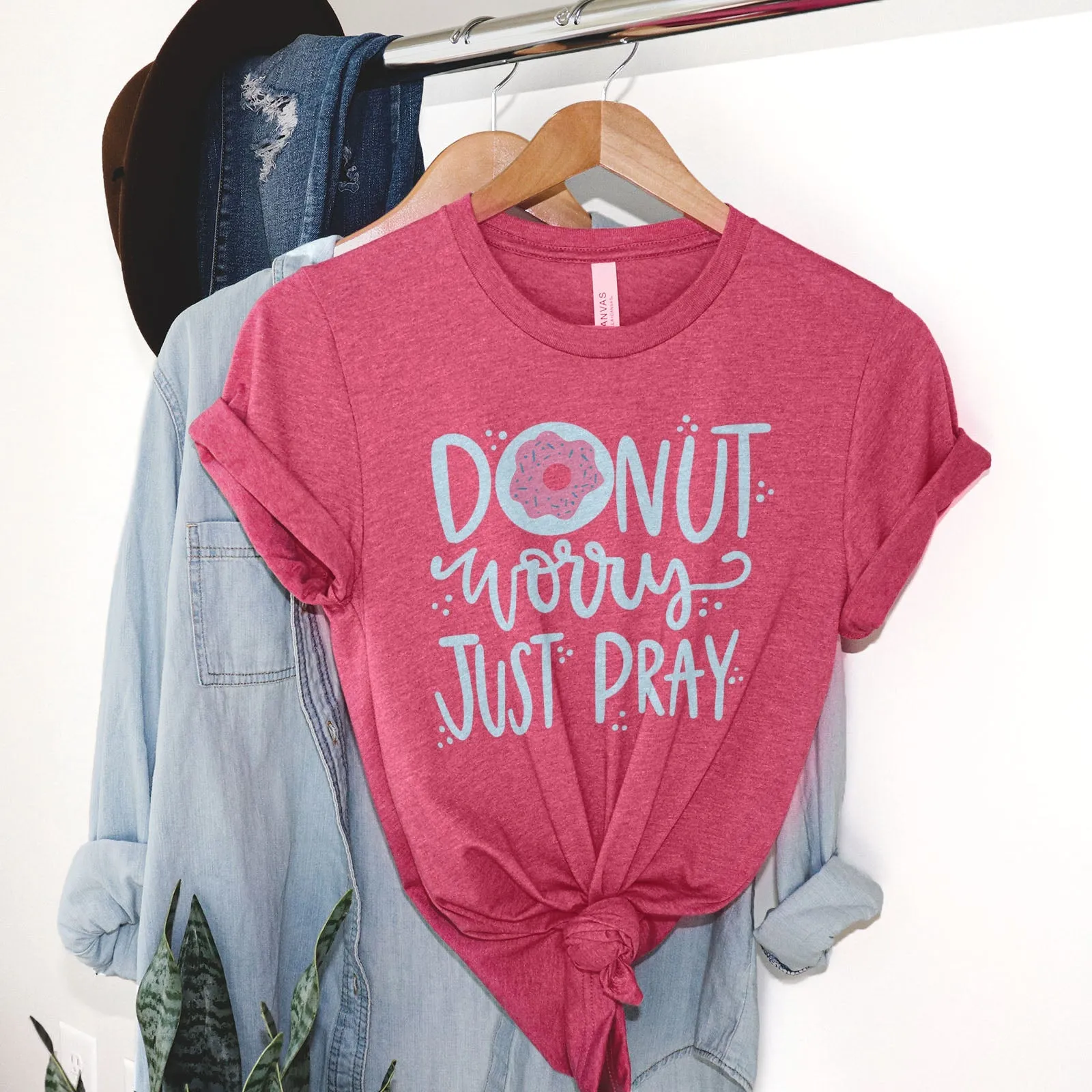 Donut Worry Tee Shirts For Women - Christian Shirts for Women - Religious Tee Shirts