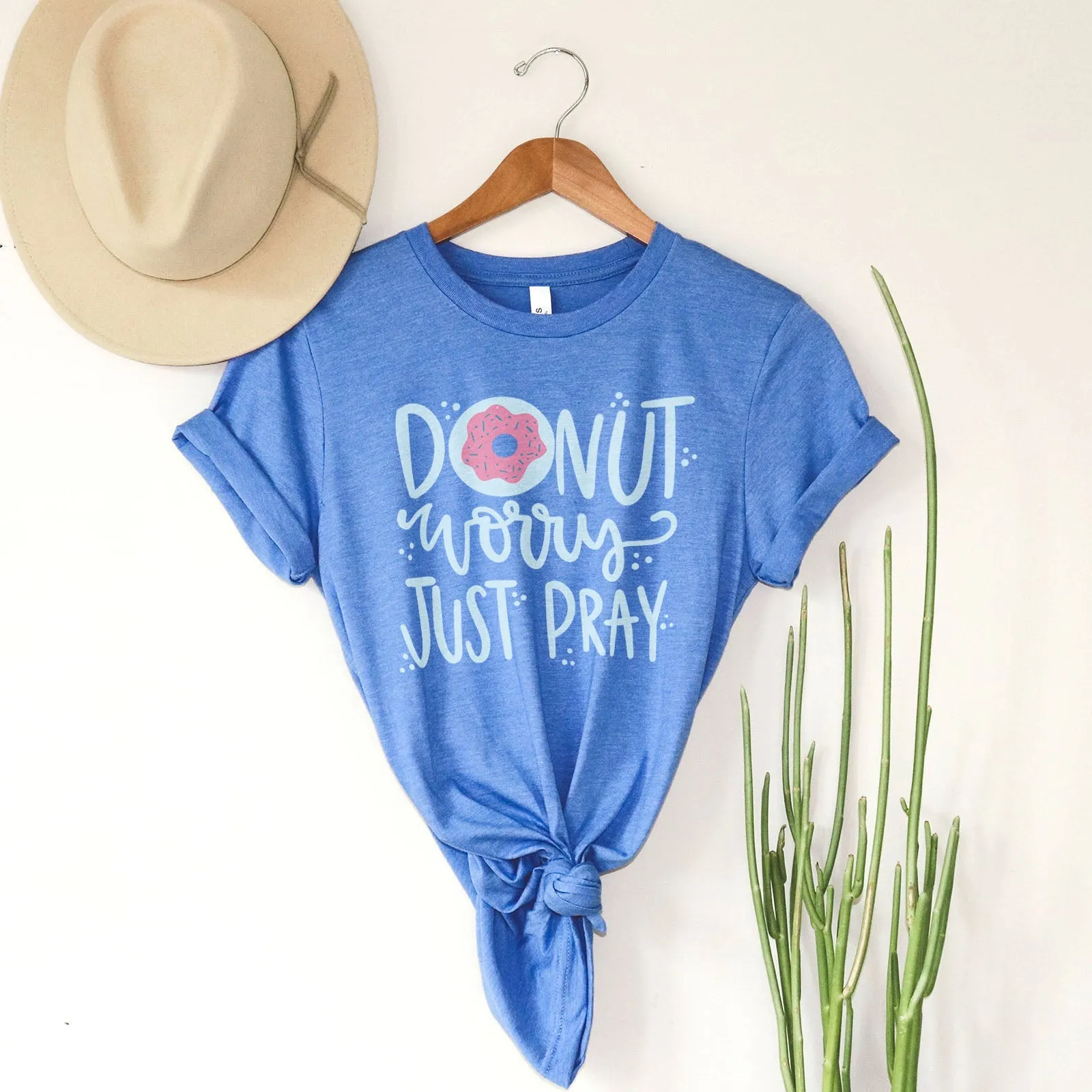 Donut Worry Tee Shirts For Women - Christian Shirts for Women - Religious Tee Shirts