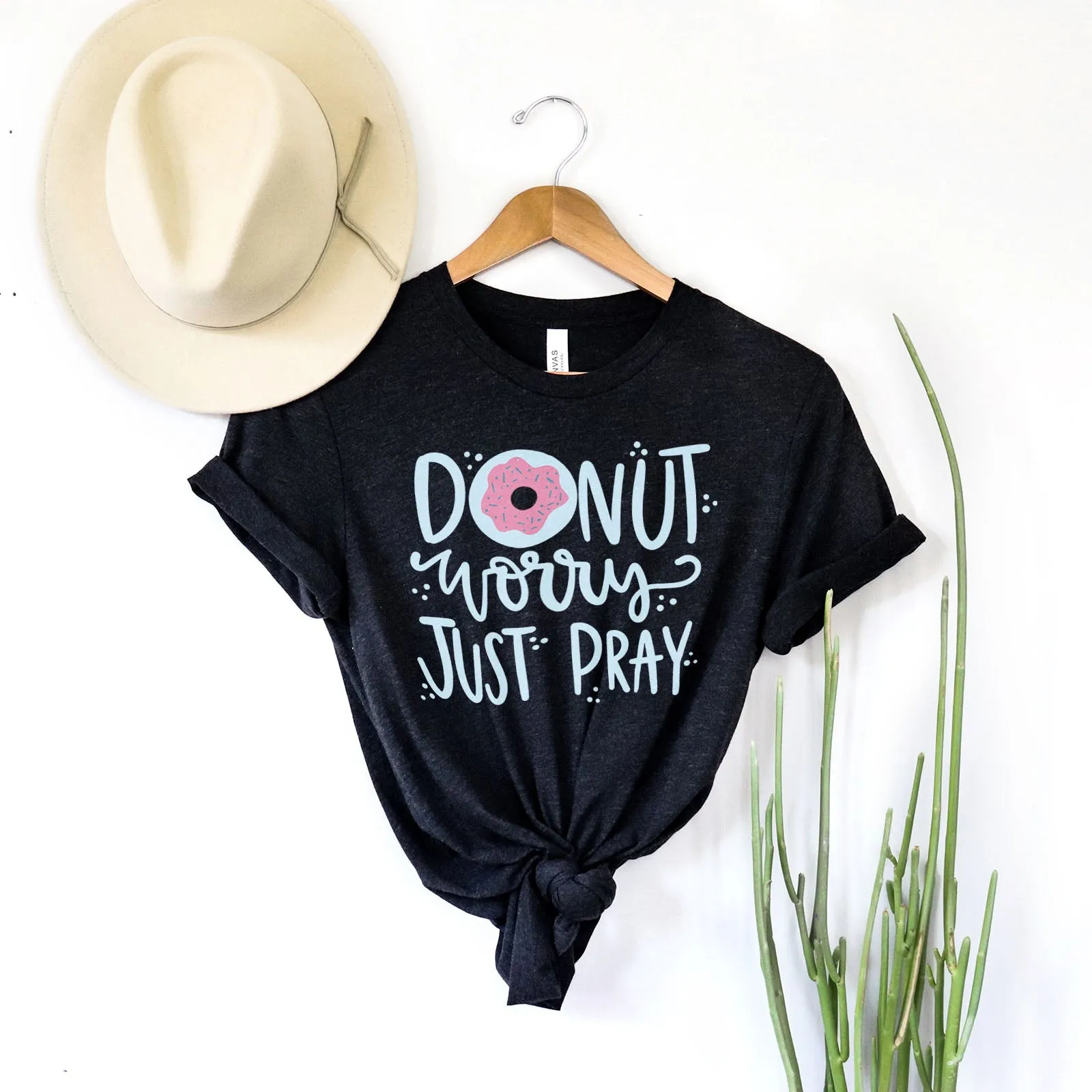 Donut Worry Tee Shirts For Women - Christian Shirts for Women - Religious Tee Shirts