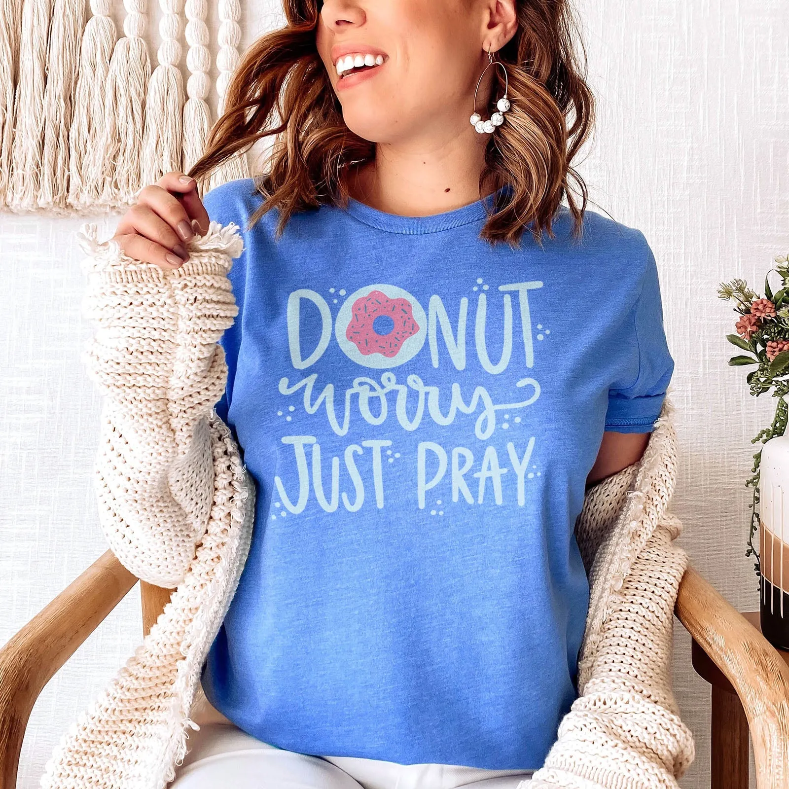 Donut Worry Tee Shirts For Women - Christian Shirts for Women - Religious Tee Shirts