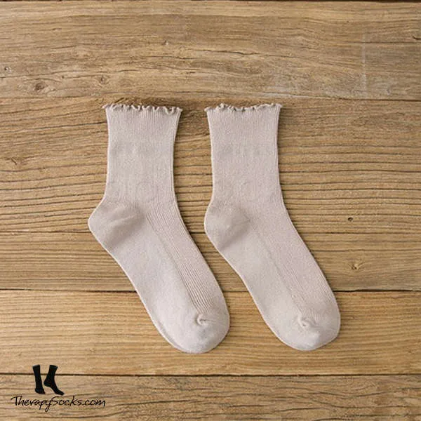 Fungus Lace Tops Crew Casual Cotton Socks