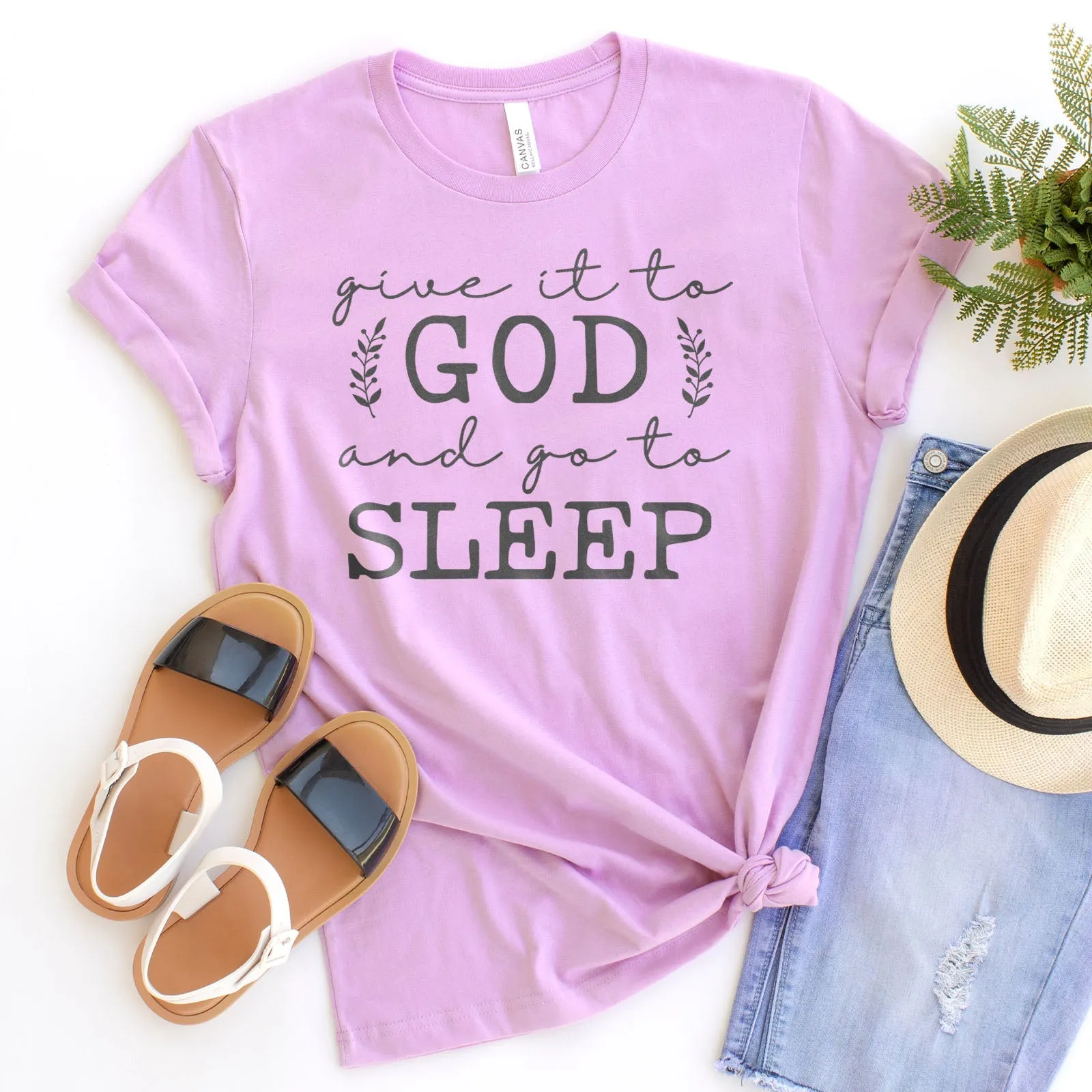 Give It To God & Go To Sleep Tee Shirts For Women - Christian Shirts for Women - Religious Tee Shirts