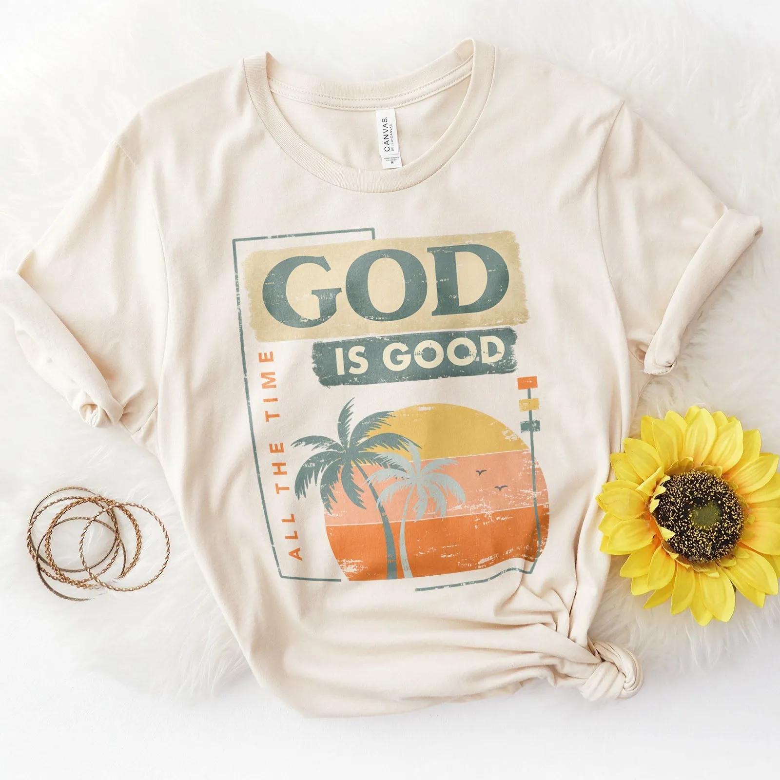 God is Good All The Time Summer Tee Shirts For Women - Christian Shirts for Women - Religious Tee Shirts