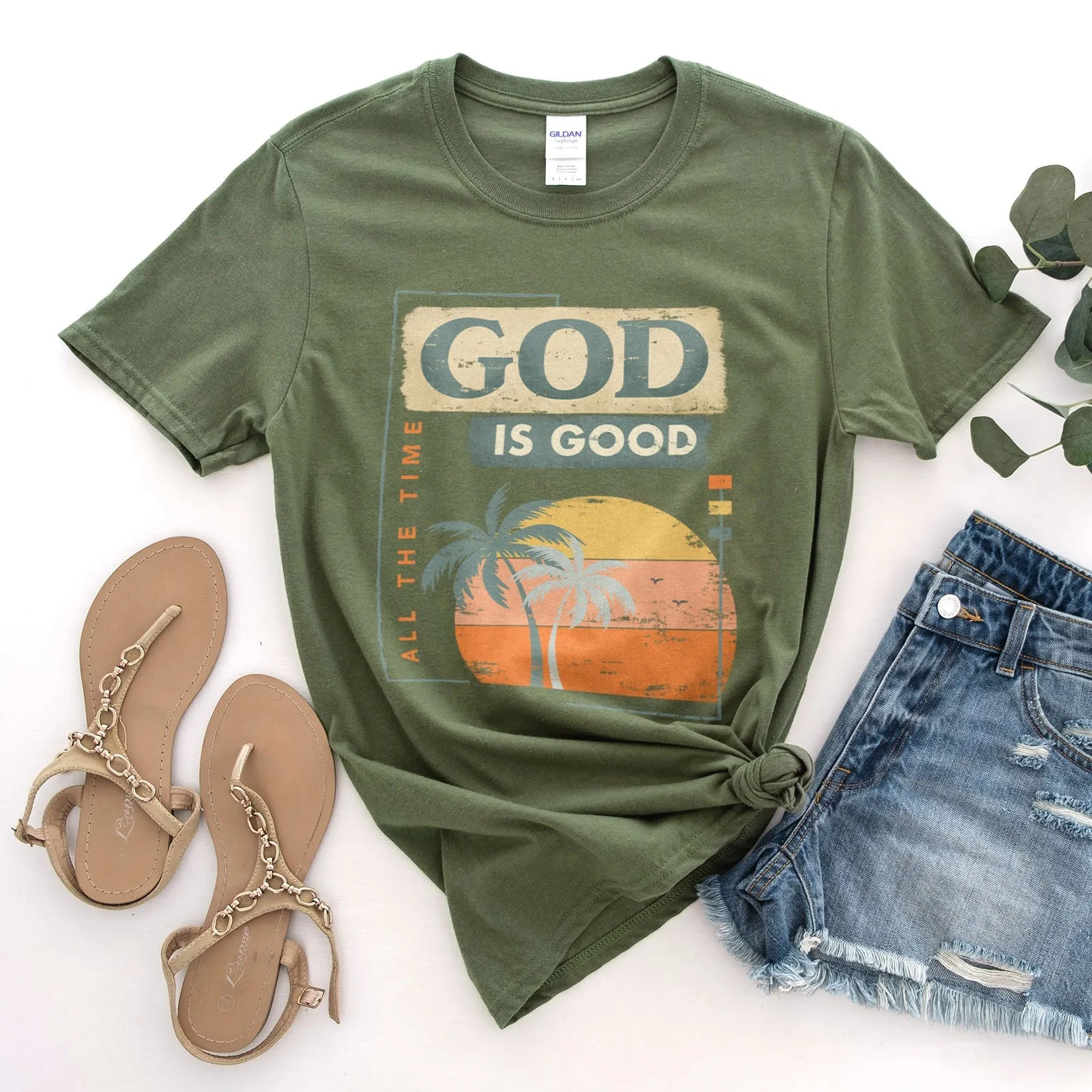 God is Good All The Time Summer Tee Shirts For Women - Christian Shirts for Women - Religious Tee Shirts