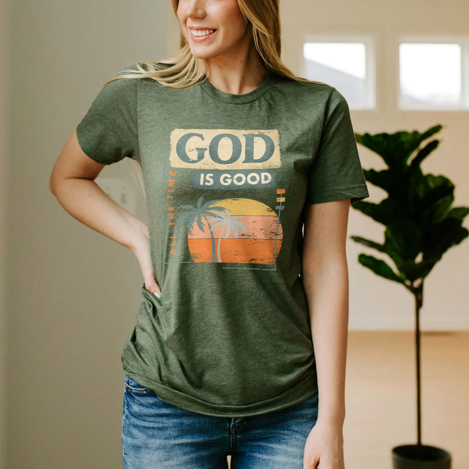 God is Good All The Time Summer Tee Shirts For Women - Christian Shirts for Women - Religious Tee Shirts