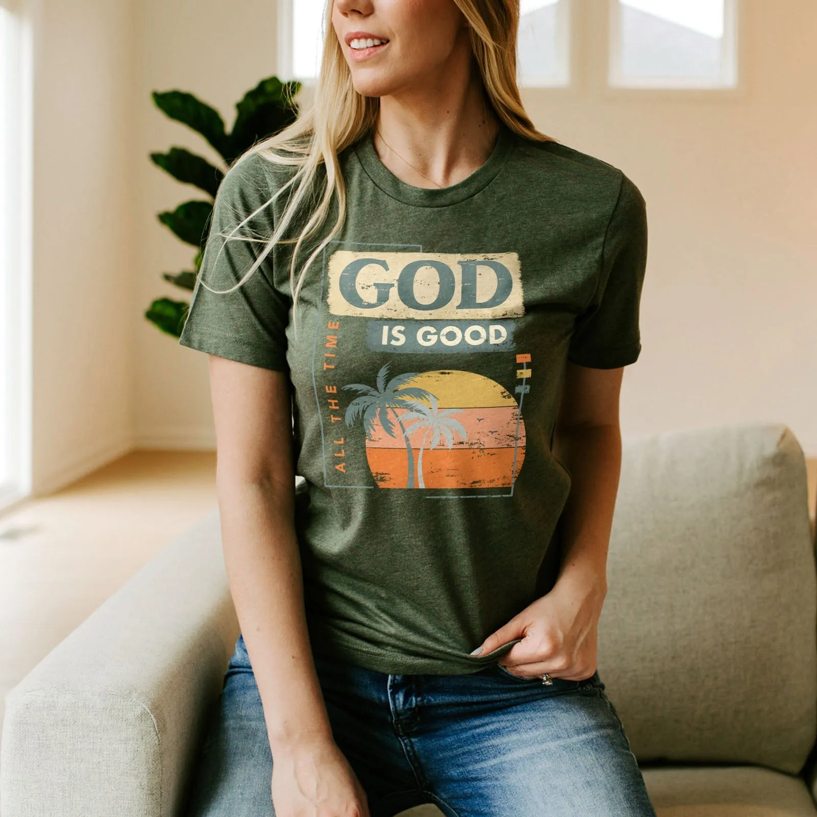 God is Good All The Time Summer Tee Shirts For Women - Christian Shirts for Women - Religious Tee Shirts