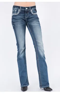 Grace in LA Ladies Boot Cut Easy Fit Jean 34"Leg - EB61459