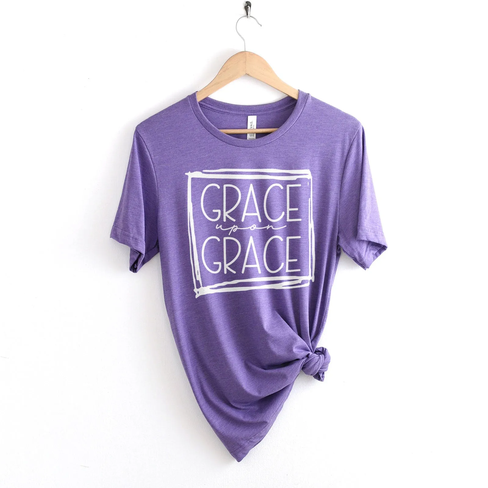 Grace Upon Grace Square Tee Shirts For Women - Christian Shirts for Women - Religious Tee Shirts