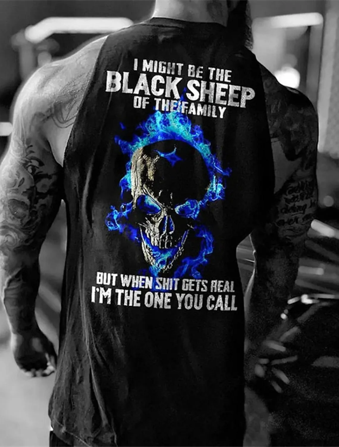 Graphic Skulls Black-White Black Blue Vest Top Sleeveless T Shirt for Men Men's Graphic Cotton Blend Shirt Casual Muscle Shirt Sleeveless Comfortable Tee Daily Sports Spring & Summer Fashion Designer