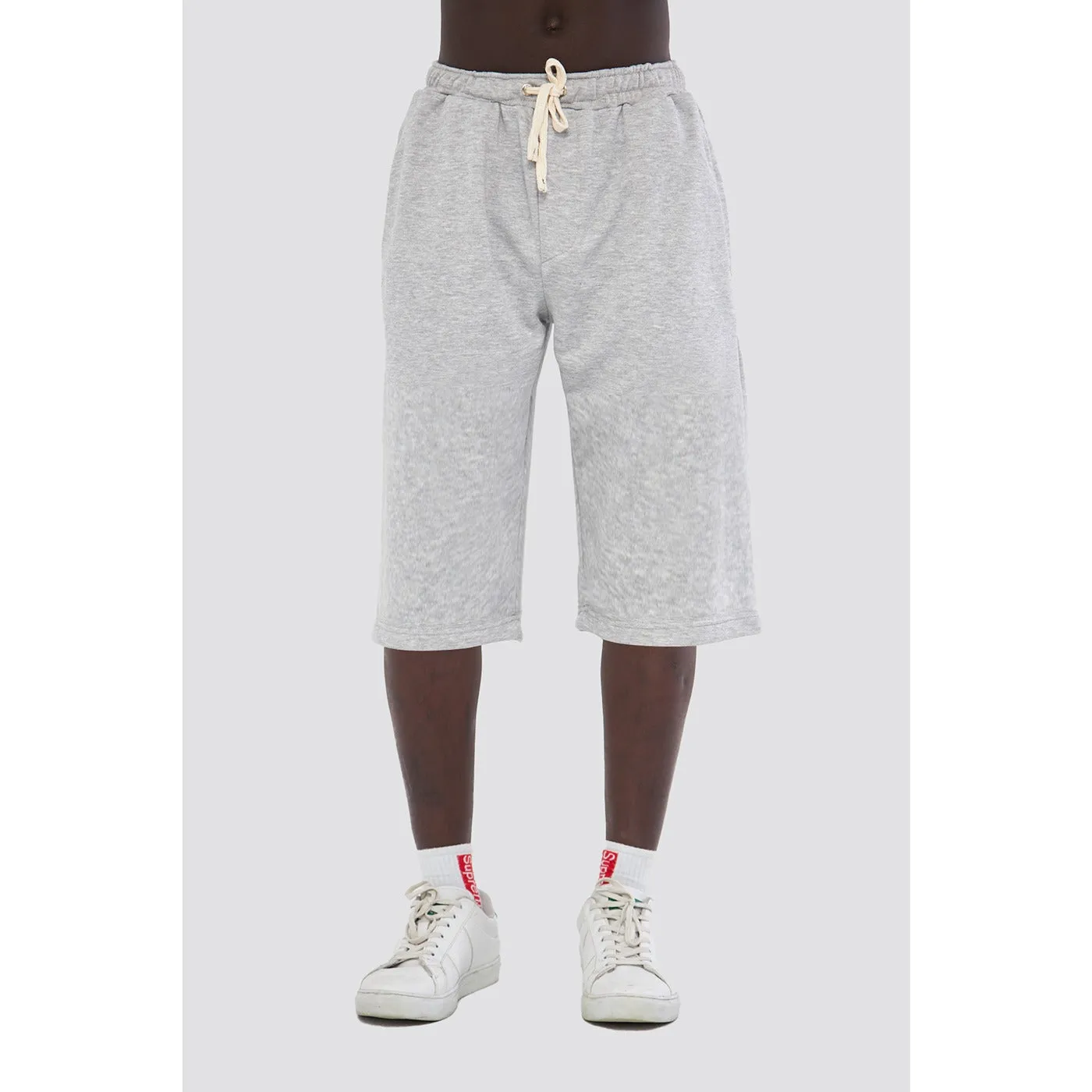 Grey 3/4 Relaxed Fit Shorts