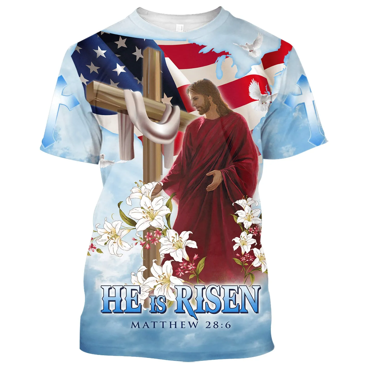 He Is Risen Jesus 3d All Over Print Shirt - Christian 3d Shirts For Men Women