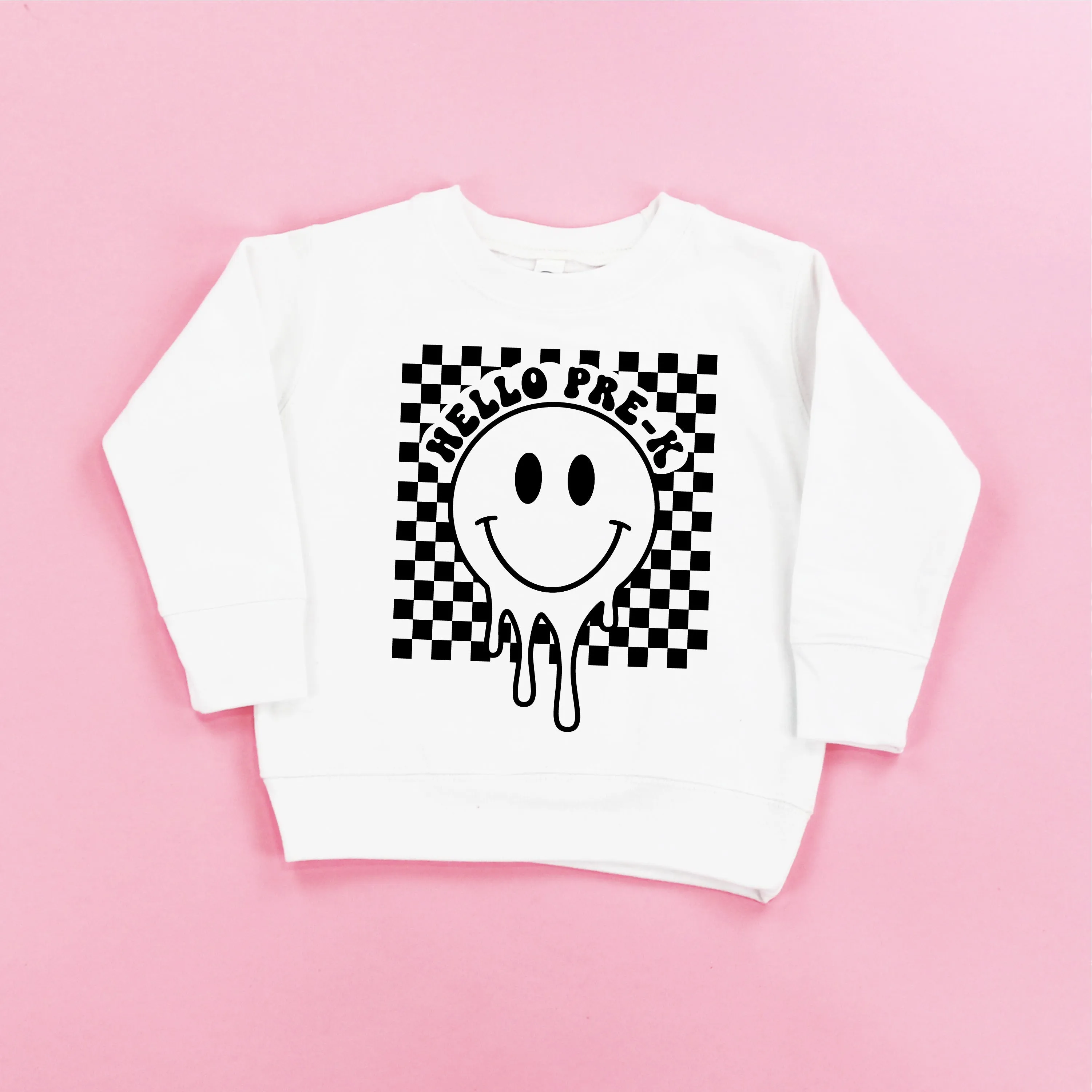 Hello Pre-K - Checker Smiley - Child Sweater