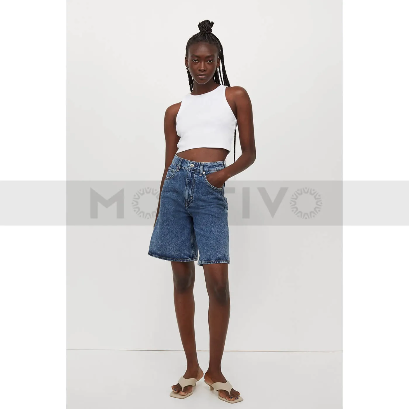 HM Wide Bermuda High Waist Shorts