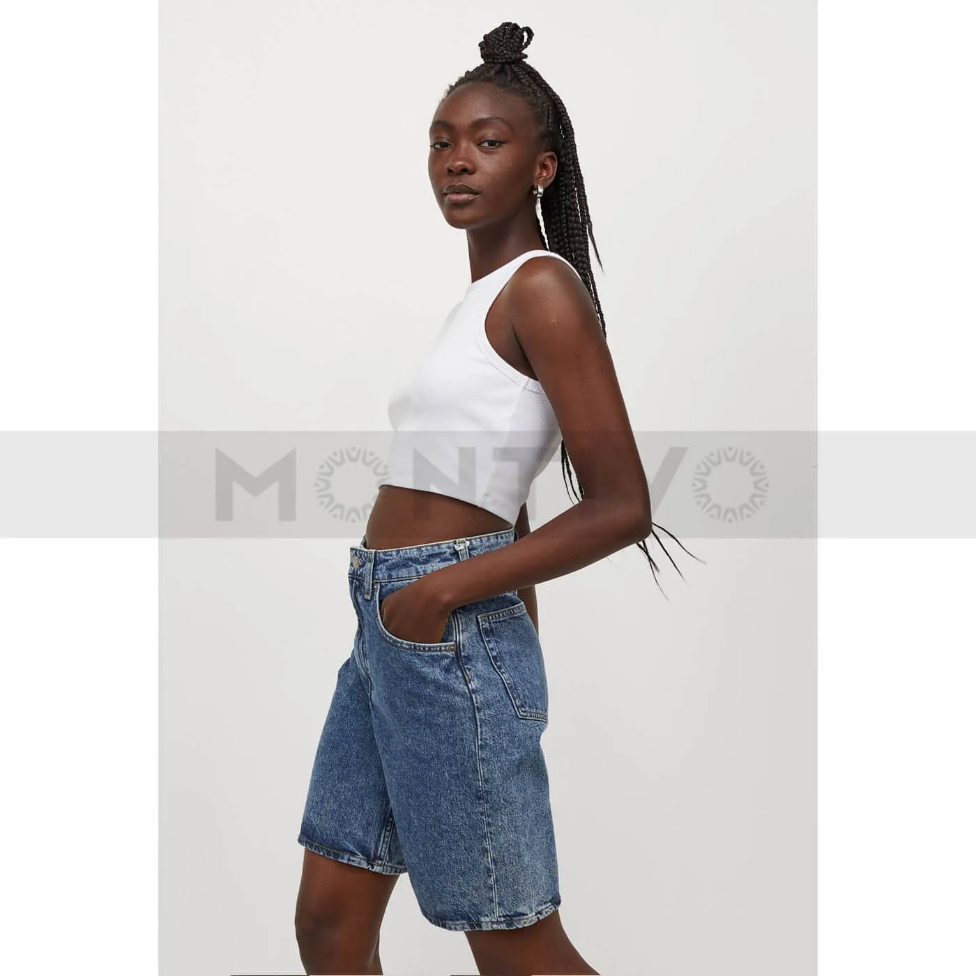 HM Wide Bermuda High Waist Shorts